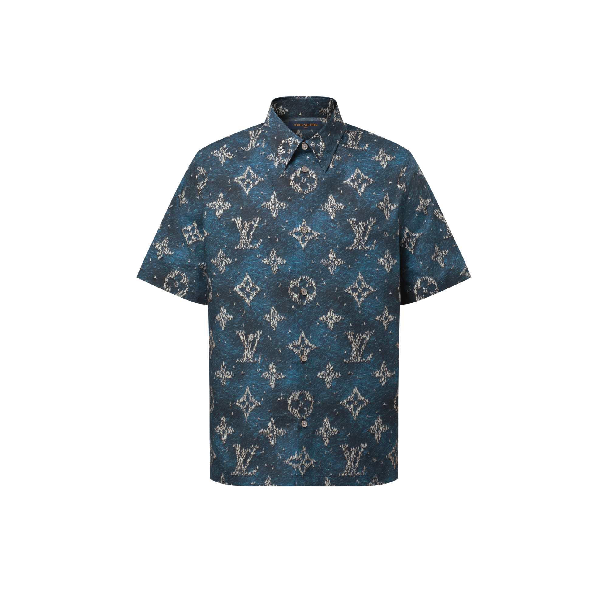  ★Regular Fit Small Monogram Short Sleeve Tshirt Monogram Short-Sleeved Silk Shirt - Men - Ready-to-Wear